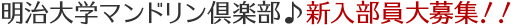 明治大学マンドリン倶楽部♪新入部員大募集！！